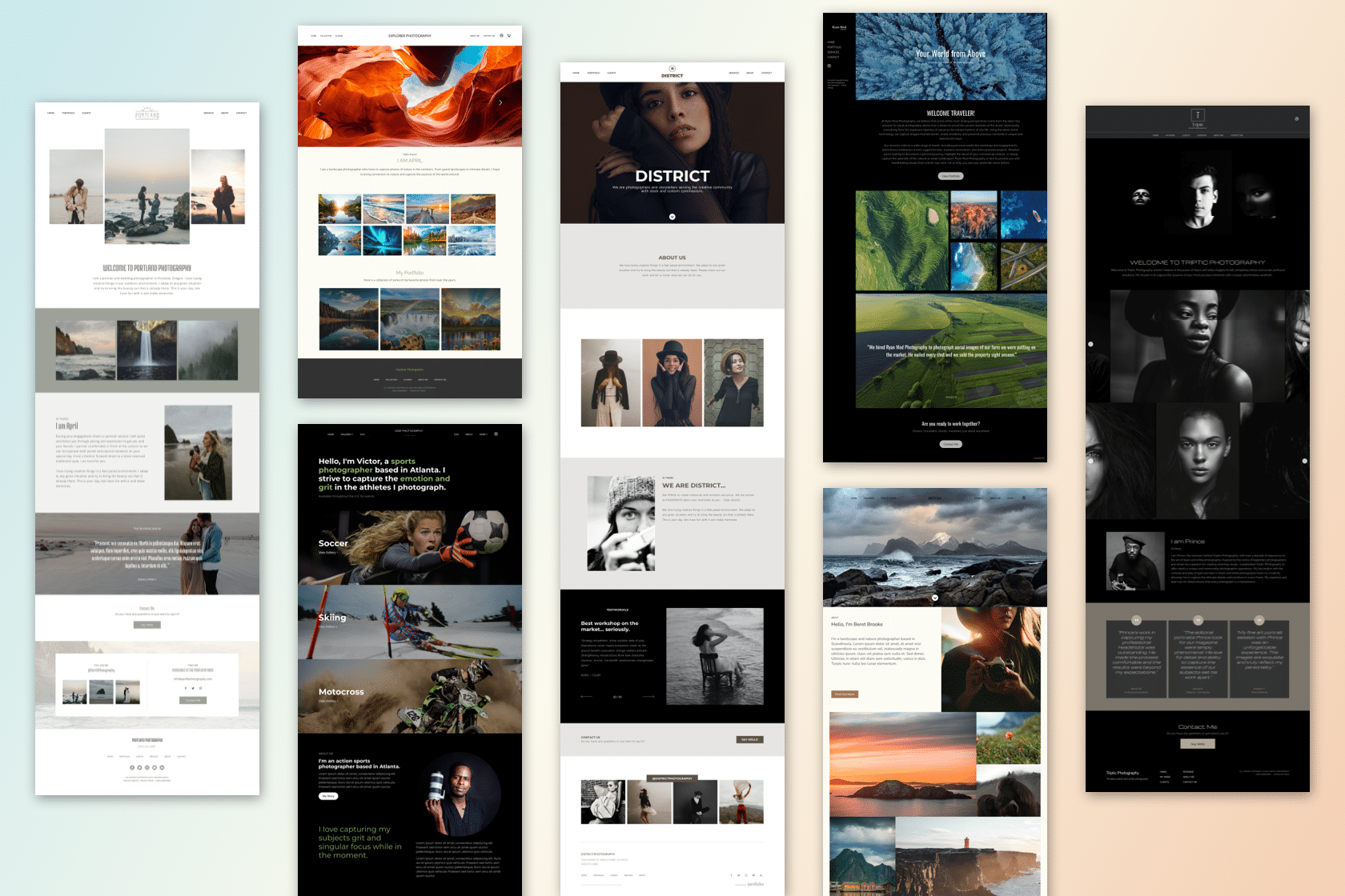 Discover Zenfolio’​​s 7 most popular website templates used by photographers.